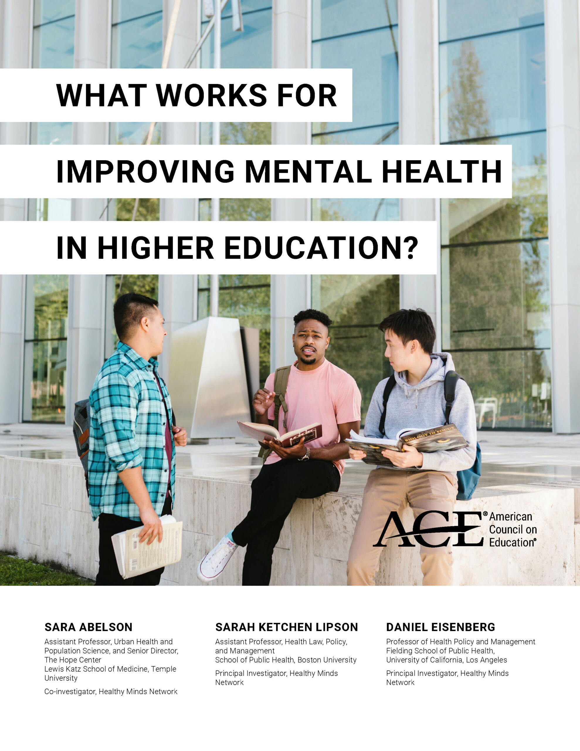 CLICK TO DOWNLOAD REPORT - Cover image of "What Works for Improving Mental Health in Higher Education?" ACE Report